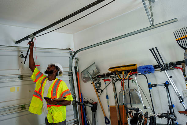 Professional Garage Door Panel Replacement technician working in Northeast Ithaca, NY